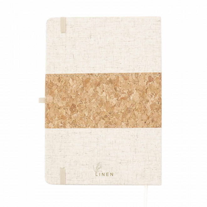 CARNET EN LIEGE ET LIN PERSONNALISE 'CLEO'