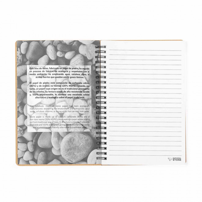 CARNET A SPIRALE PERSONNALISE PAPIER DE PIERRE 'PIETRO'