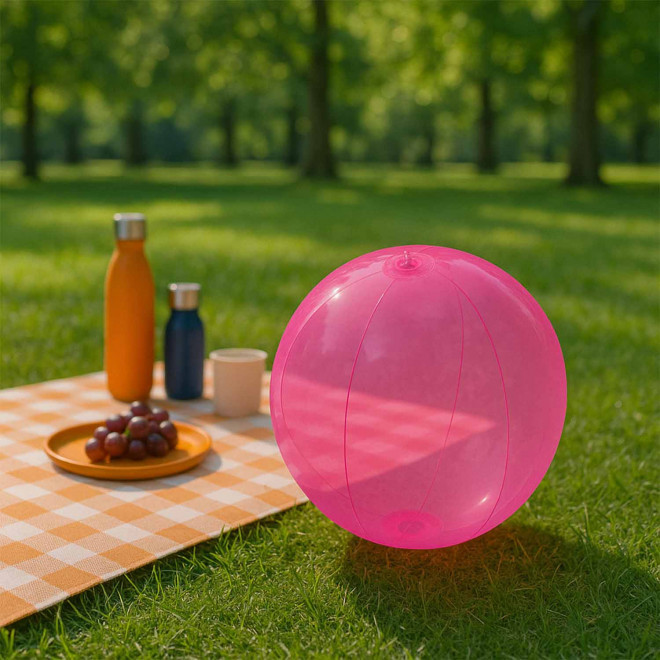 BALLON DE PLAGE PERSONNALISABLE 'PLAYA UNI TRANSPARENT'