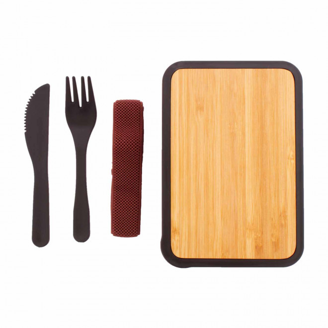 LUNCH BOX EN PP ET BAMBOU 500ML PERSONNALISABLE 'MAGYT' 