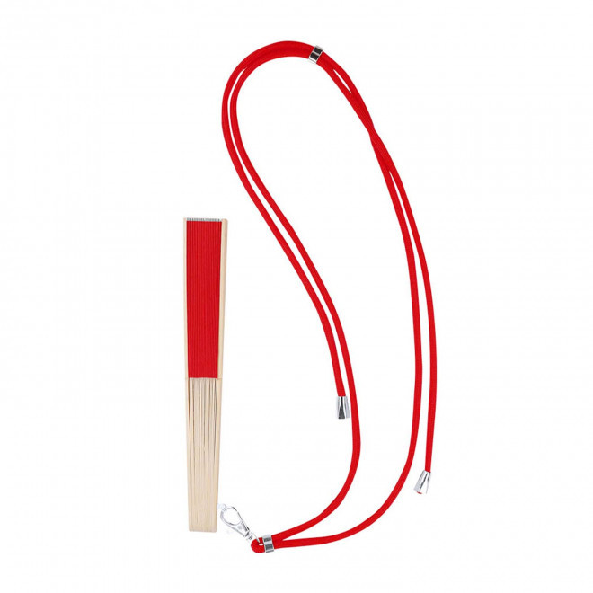 EVENTAIL PERSONNALISABLE EN BAMBOU ET LANYARD 'FANNY LINK'