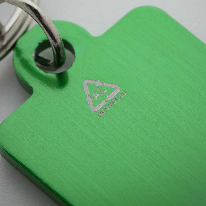PORTE CLES PERSONNALISE EN ALU RECYCLE 'PLAKI COIN'