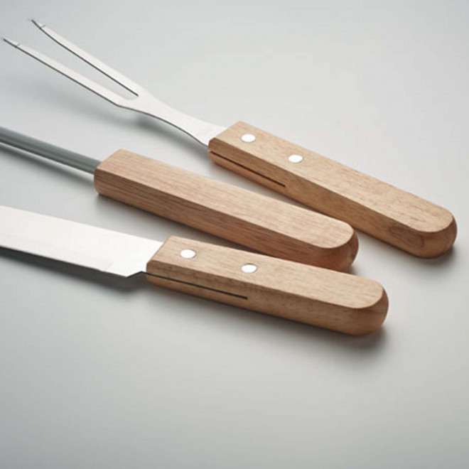 COFFRET BBQ 3 USTENSILES PERSONNALISE 'MALAWI BOIS'