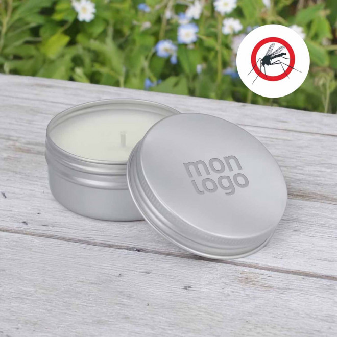 BOUGIE CITRONNELLE EN POT PERSONNALISABLE 'NISTRIK'