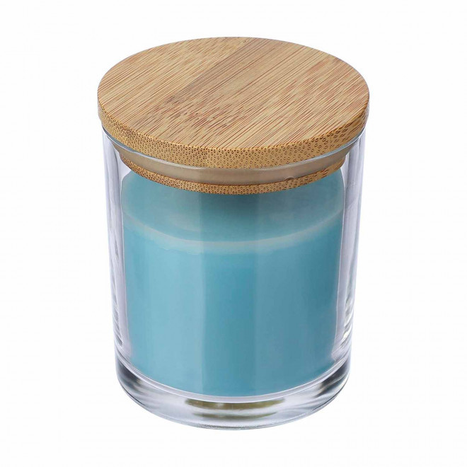 BOUGIE PERSONNALISABLE COUVERCLE BAMBOU 'BANILA COLOR'