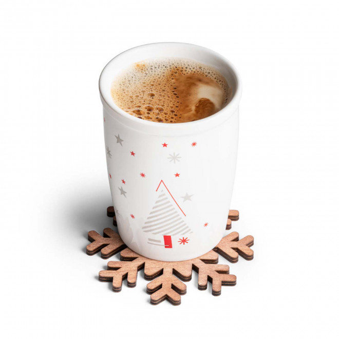 SET 4 SOUS BOCK PERSONNALISABLE FLOCON BOIS 'FLINGA'