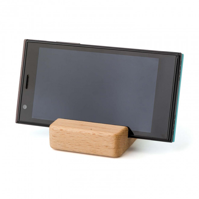 SOCLE SUPPORT TELEPHONE PERSONNALISABLE BOIS HEVEA 'PAYA'