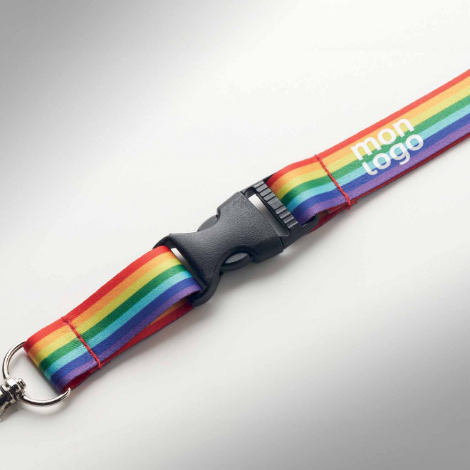TOUR DE COU PERSONNALISABLE RPET ARC EN CIEL 'JOULYA'