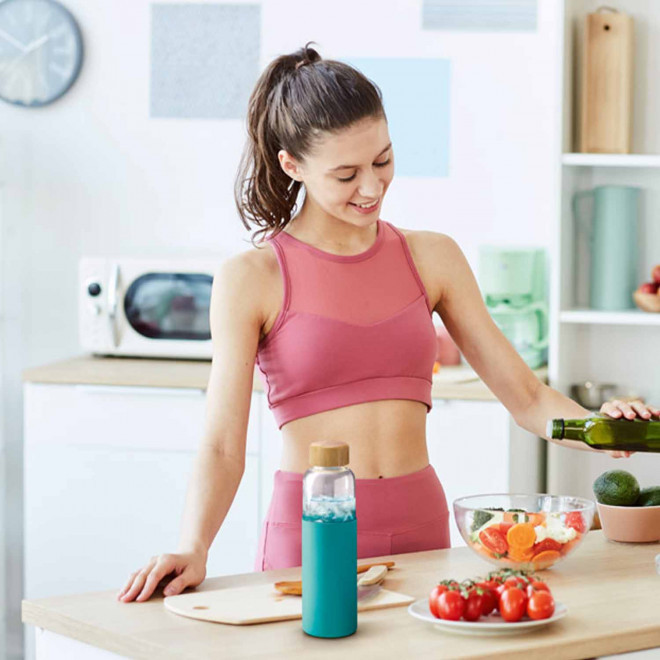 BOUTEILLE EN VERRE 500ML PERSONNALISABLE 'LODO SILICON'