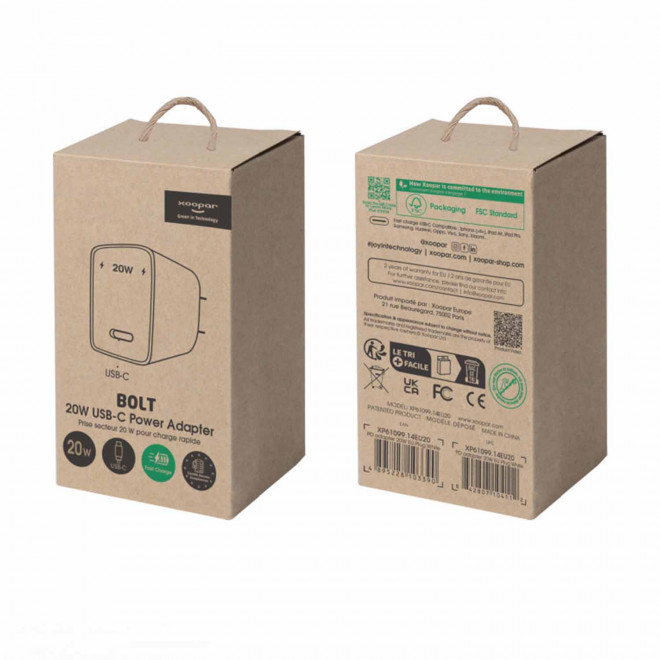 PRISE SECTEUR 20W PERSONNALISABLE 'BOLT'