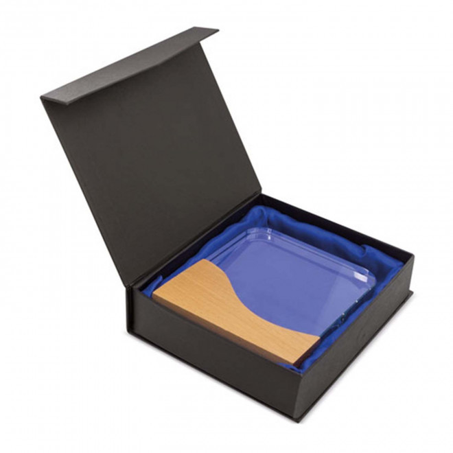 TROPHEE PERSONNALISE EN VERRE ET BOIS 'KAYNA VAGUE'