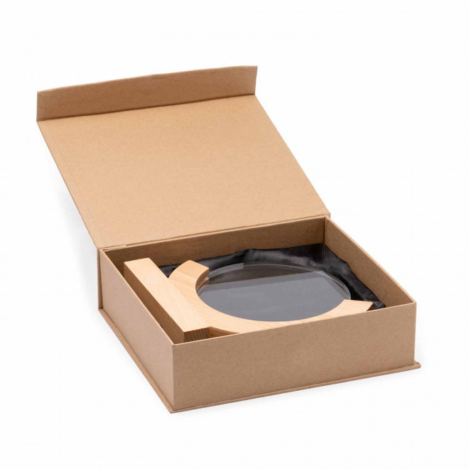 TROPHEE PERSONNALISE EN VERRE ET BOIS 'KAYNA GLOBE'