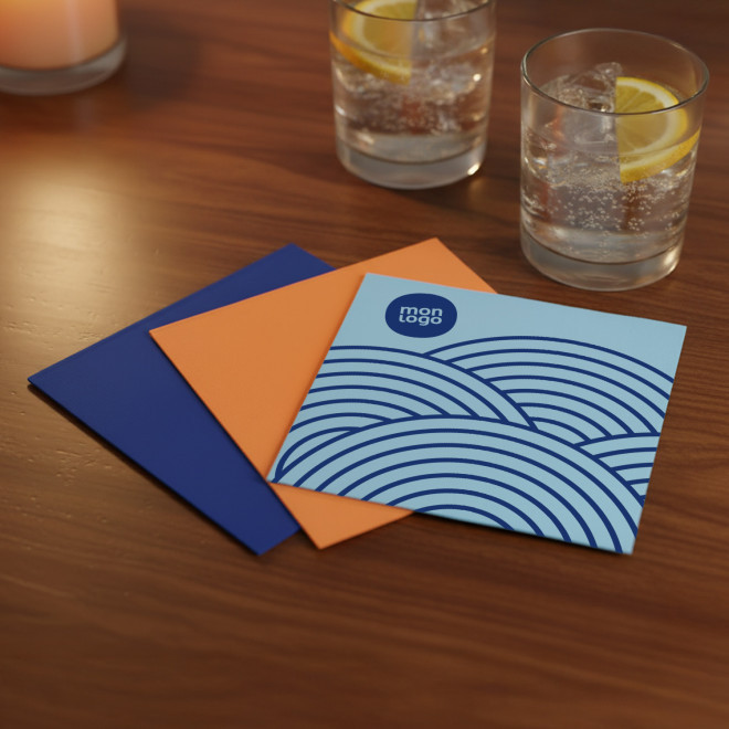 SERVIETTE COCKTAIL PERSONNALISEE 25X25 'NAPKIN COLOR'