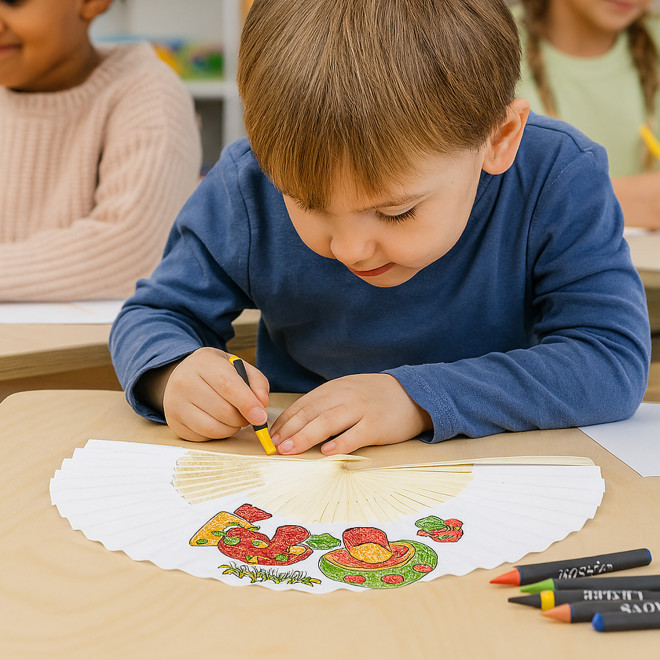 EVENTAIL A COLORIER PERSONNALISE 'FANNY KIDS'