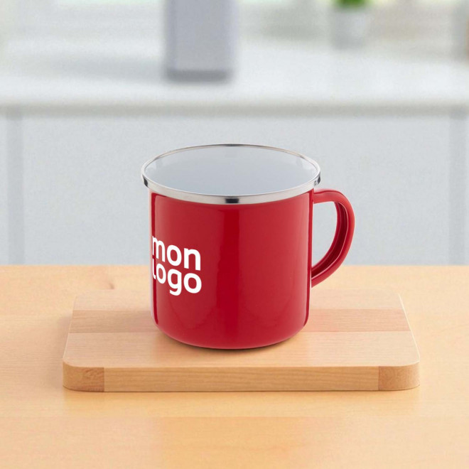 MUG EN MÉTAL ÉMAILLÉ 300ML PERSONNALISABLE 'RANIA COLOR'
