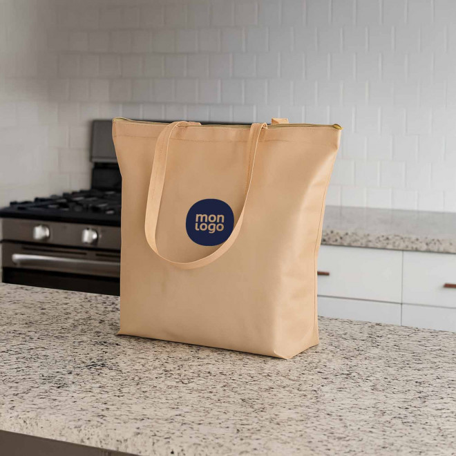 CABAS NON TISSE PERSONNALISABLE 'CORVASO ZIPPE'