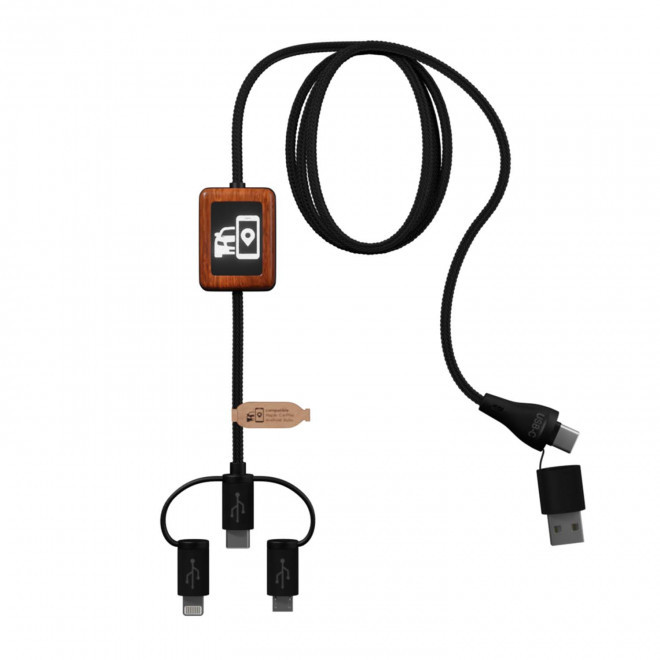 CÂBLE PERSONNALISABLE 3 EN 1 LOGO LUMINEUX 'KIPA CARPLAY'