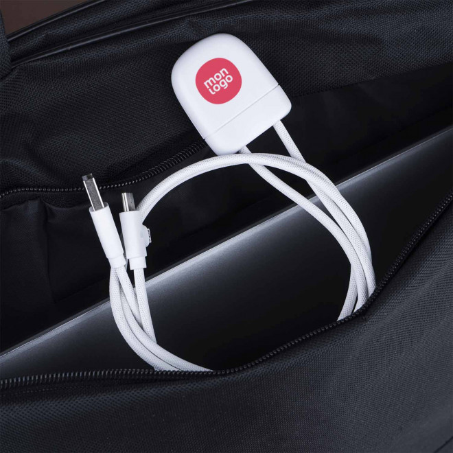 CABLE CHARGE CONNECTE BLUETOOTH® PERSONNALISABLE 'ICE TAG'