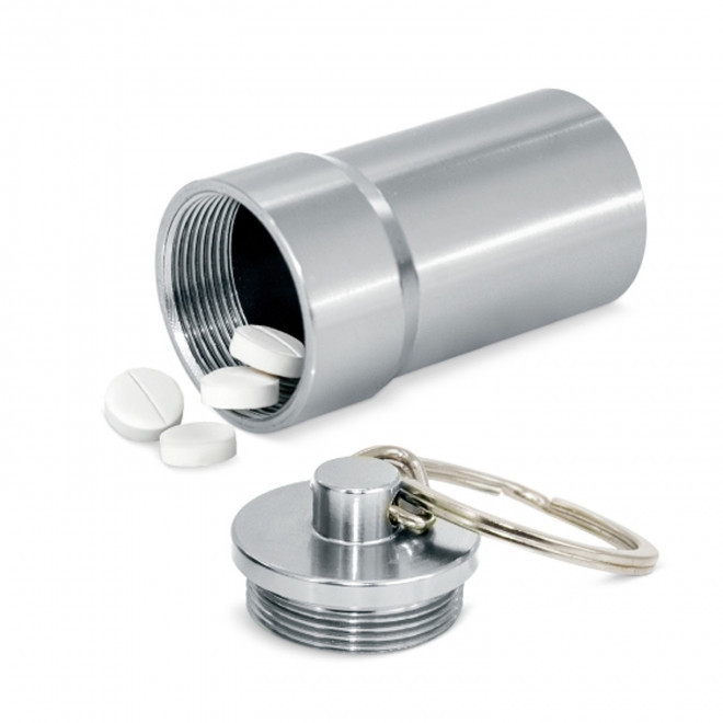 PORTE CLES PILULIER BOUCHONS PUBLICITAIRE 'SANTAX'