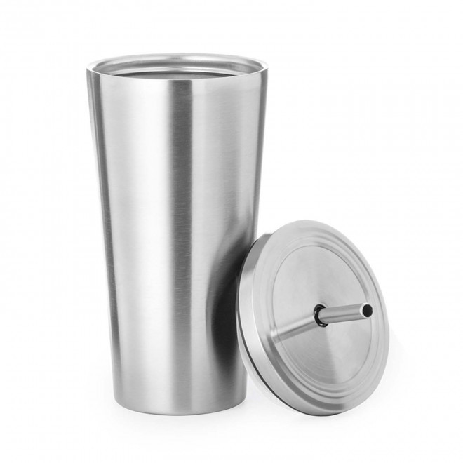 GOBELET ACIER AVEC PAILLE 600ML PERSONNALISABLE 'GODRINK'