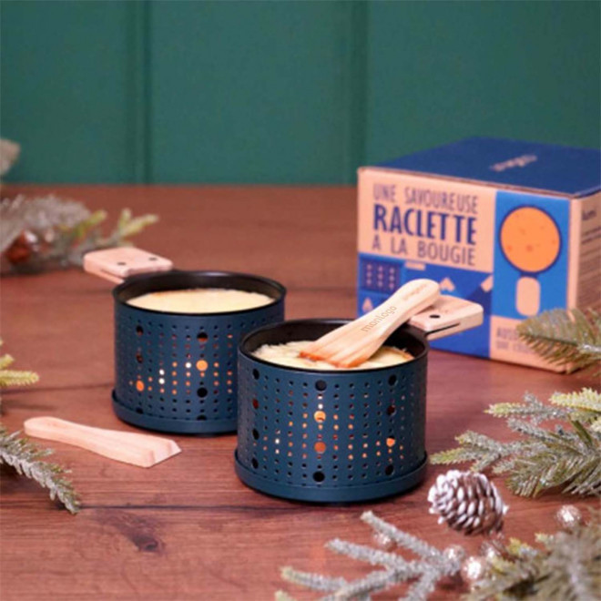 SET DE 2 RACLETTE A LA BOUGIE PERSONNALISABLE 'COOKUT'