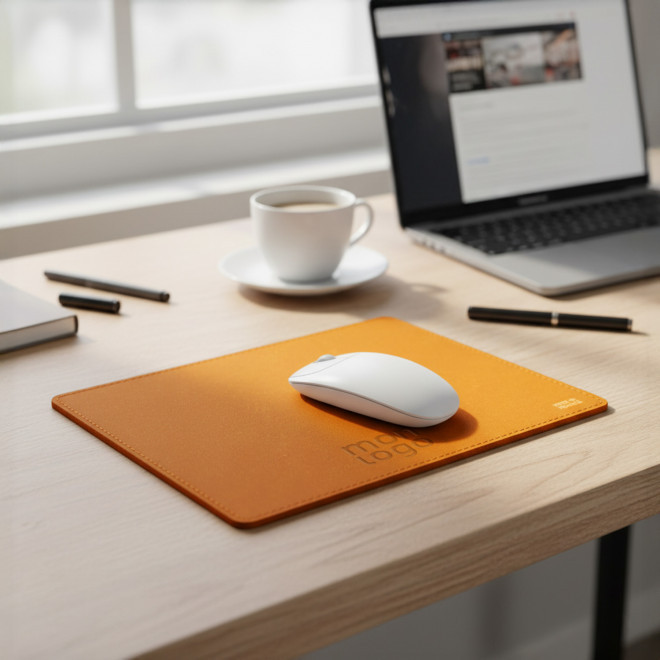 TAPIS DE SOURIS CUIR RECYCLE PERSONNALISE 'EPURE'