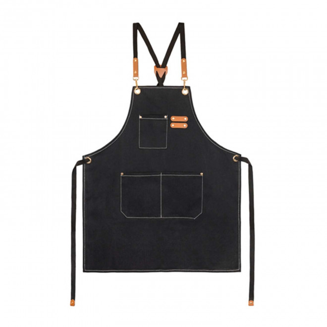 TABLIER BARISTA PERSONNALISE EN COTON 'BARICOOL' - noir