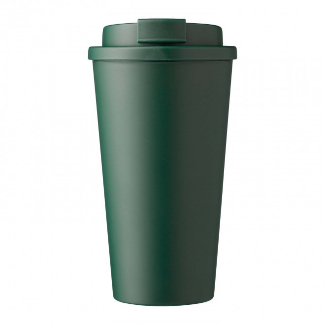 MUG DOUBLE PAROI PERSONNALISE PLASTIQUE 475ML 'BUKZ' - vert