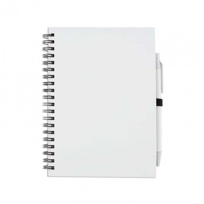 CARNET A SPIRALES PERSONNALISABLE 'CARLEY' NON LIGNE - blanc