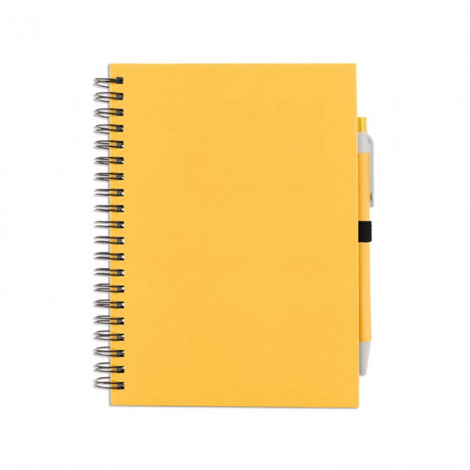 CARNET A SPIRALES PERSONNALISABLE 'CARLEY' NON LIGNE - jaune