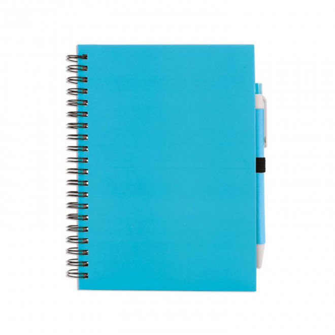 CARNET A SPIRALES PERSONNALISABLE 'CARLEY' NON LIGNE - bleu ciel