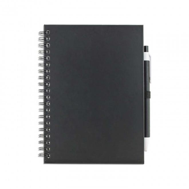 CARNET A SPIRALES PERSONNALISABLE 'CARLEY' NON LIGNE - noir
