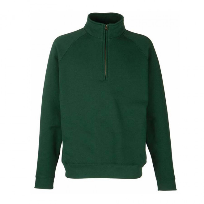 SWEAT PUBLICITAIRE COL ZIPPÉ 'GOLON' - vert bouteille