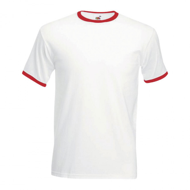 TEE-SHIRT BLANC PERSONNALISÉ 'JOHN' - blanc/rouge