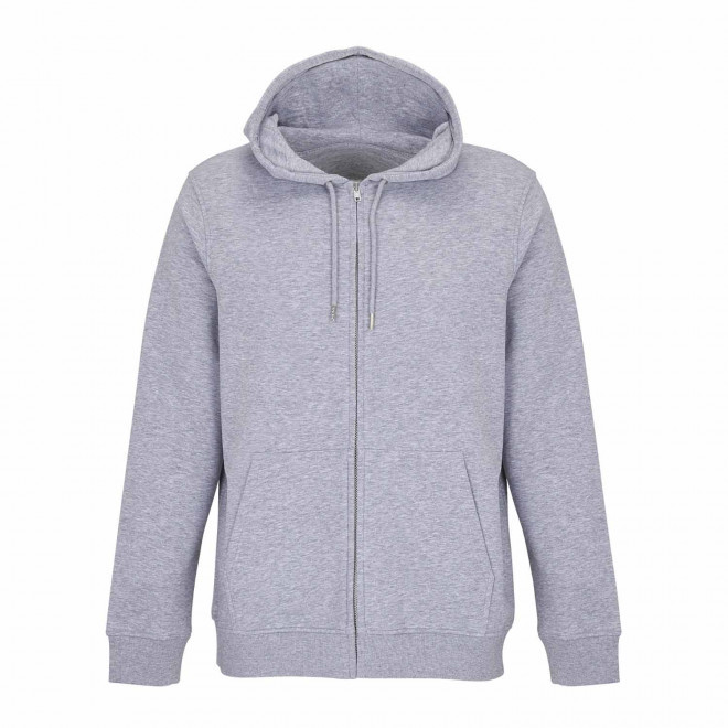 SWEAT ZIPPE A CAPUCHE PERSONNALISABLE 'CALIPSO' - gris chiné