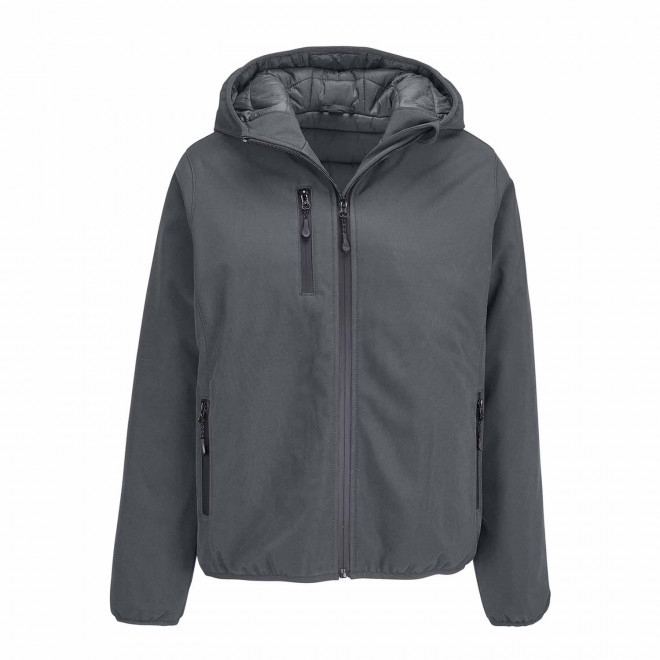 SOFTSHELL MATELASSEE FEMME PERSONNALISEE 'FALCON PADDED' - gris anthracite