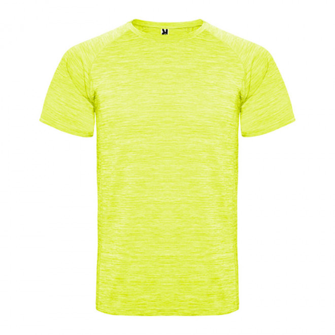 TEE-SHIRT PERSONNALISABLE HOMME 'RUN' 140 GR/M² - jaune fluo chiné