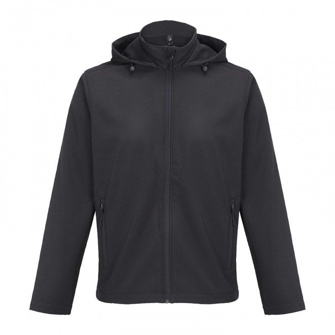 SOFTSHELL HOMME PERSONNALISEE 'RACE HOODED' - noir