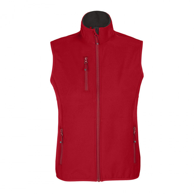 VESTE ZIPPÉE PERSONNALISÉE FEMME SOFTSHELL SANS MANCHES 'FALCON BW' - rouge