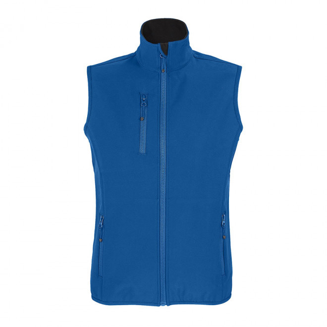 VESTE ZIPPÉE PERSONNALISÉE FEMME SOFTSHELL SANS MANCHES 'FALCON BW' - bleu royal