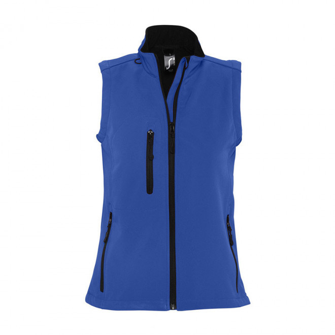 VESTE SANS MANCHES BODYWARMER SOFTSHELL FEMME 'RALLYE' 340 GR/M² - bleu royal