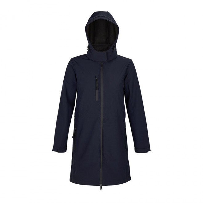 MANTEAU LONG SOFTSHELL PERSONNALISÉ FEMME NEOBLU® 'ACHILLE' - bleu nuit