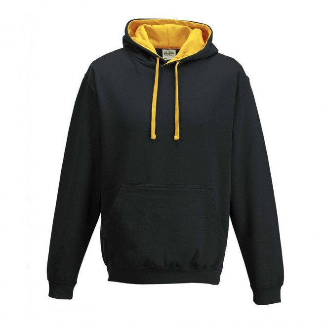 SWEAT CAPUCHE MIXTE JUST HOODS PERSONNALISABLE 'VARSITO' - noir/doré