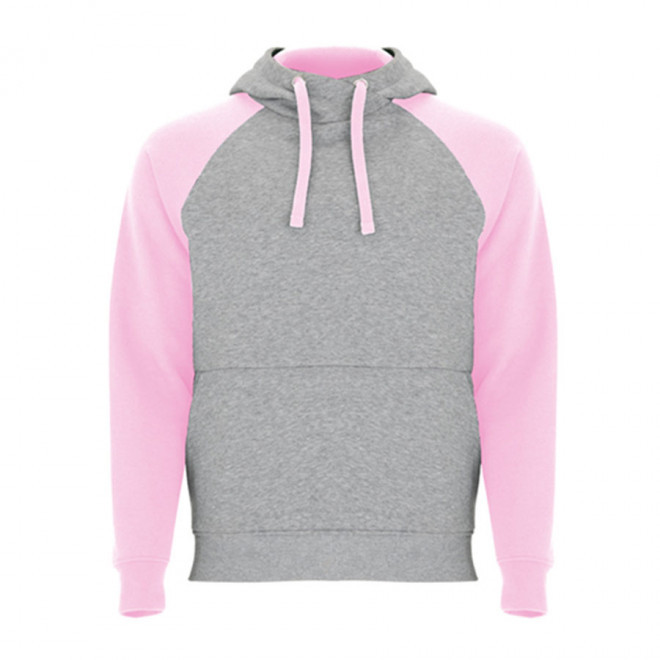 SWEAT-SHIRT A CAPUCHE PERSONNALISÉ 'RAPHAEL DUO'  - gris/rose