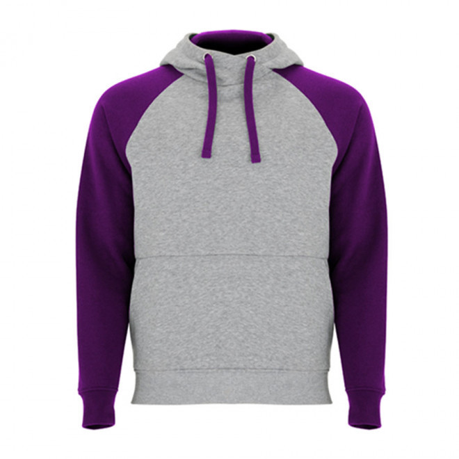 SWEAT-SHIRT A CAPUCHE PERSONNALISÉ 'RAPHAEL DUO'  - gris/violet