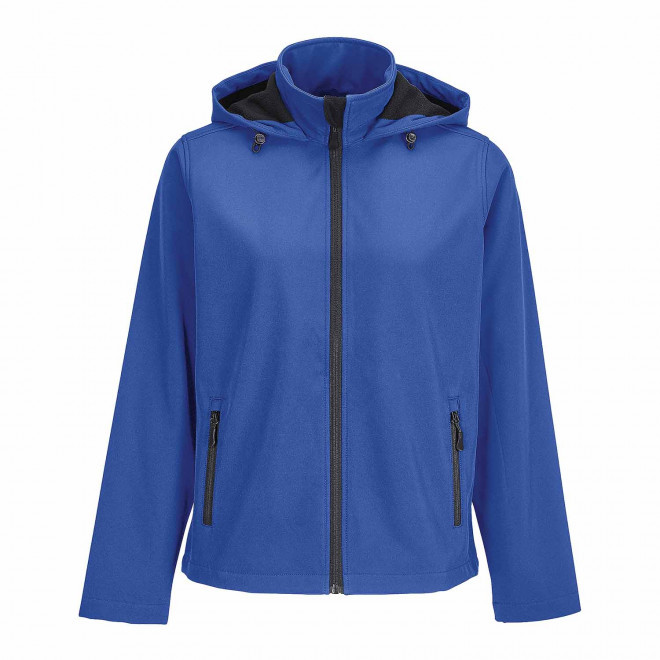 SOFTSHELL FEMME PERSONNALISEE 'RACE HOODED' - bleu royal