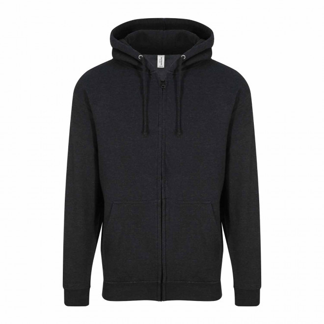 SWEAT ZIPPÉ PERSONNALISÉ À CAPUCHE HOMME 'CLUN' - black smoke