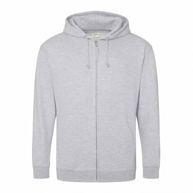 SWEAT ZIPPÉ PERSONNALISÉ À CAPUCHE HOMME 'CLUN' - gris chiné