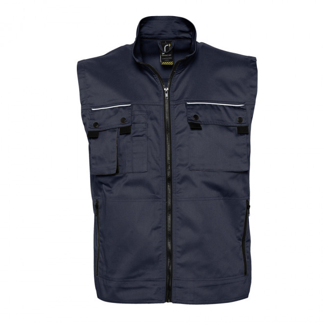 BLOUSON PERSONNALISABLE SANS MANCHES WORKWEAR MIXTE 'ZENITH PRO' - marine