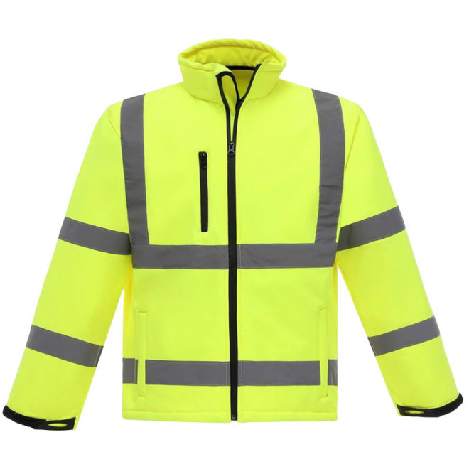 VESTE PERSONNALISABLE SOFTSHELL HAUTE VISIBLITÉ YOKO® 'MARK' - yellow